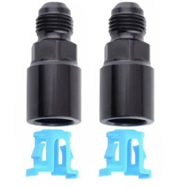 2X 6AN Male Flare to 3/8 SAE Quick Disconnect Female Push On EFI Fitting Adapter