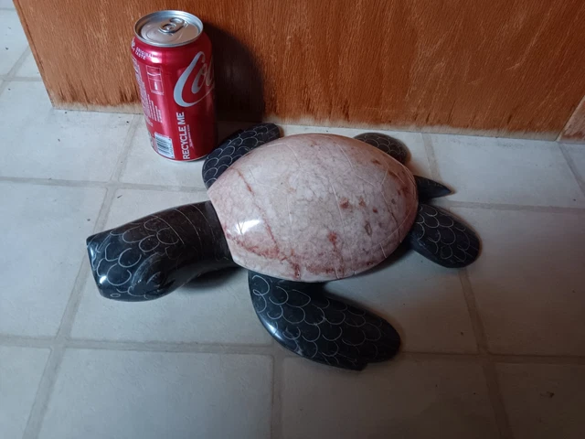 Unique Hand Carved Sea Turtle Marble Stone Art Figurine. From Ecuador 🇪🇨