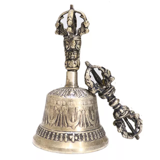 Tibetan Buddhist Meditation Bell Handmade Bell and Vajra for Meditation, Yoga