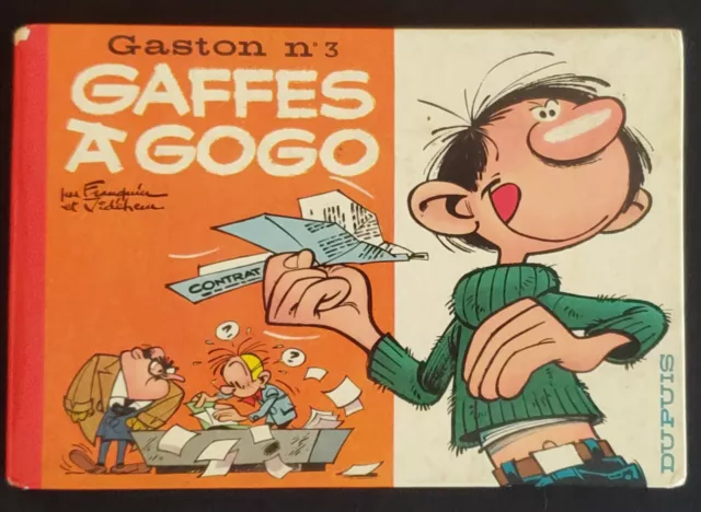 Gaston Lagaffe T3 Gaffes à Gogo Format Italienne dos rond EO 1964 Franquin TBE