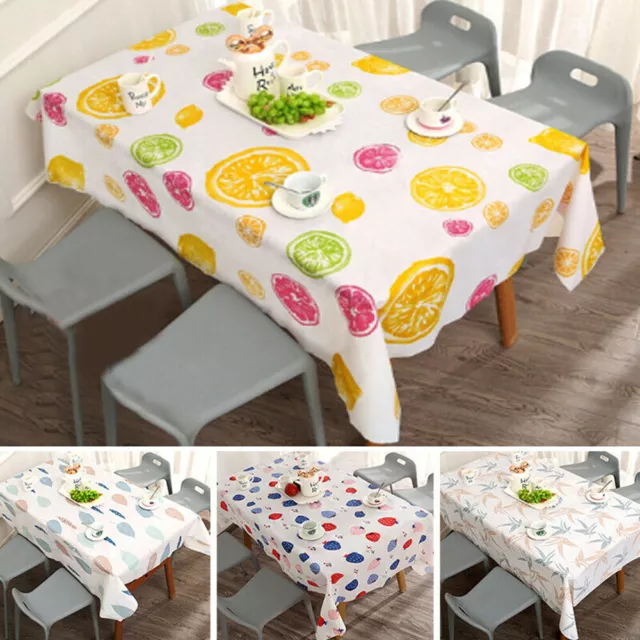 Rectangle Table Cloth Water Stain Resistant PVC Party Tablecloth Desk Cover Mat