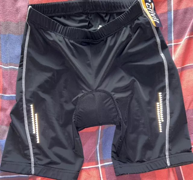 Crivit Ladies Cycling Shorts Size L 18/20. Black/sport / Padded / With Tag.