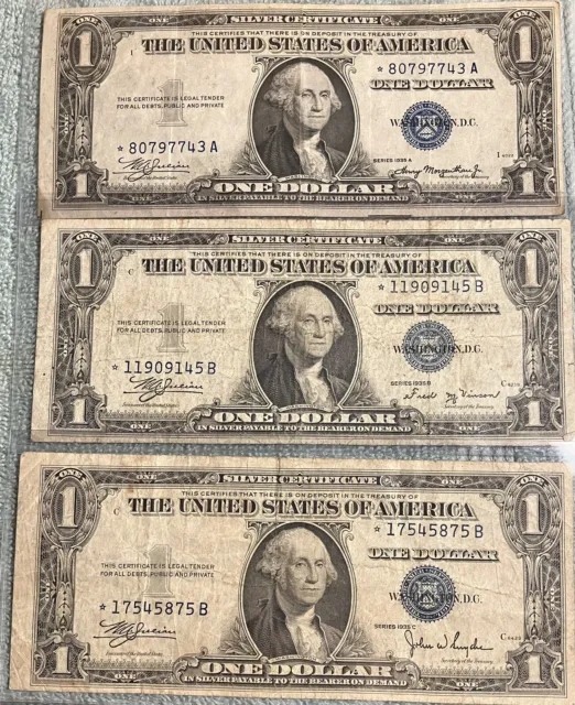 1935 $1 Silver Certificate  Replacement Star Notes