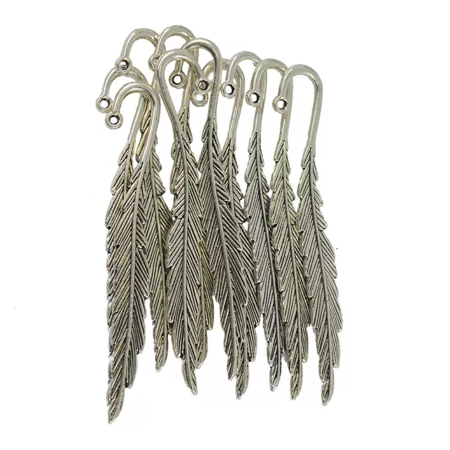 10 Gorgeous Feather Metal Clip Bookmark Book Marks Magazine Stationery Gifts