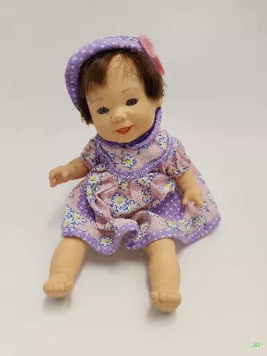 Gi Go Vtg 90s Toy Palm Pals Happy Kids Expression Bean Bag Purple Girl Doll 8"