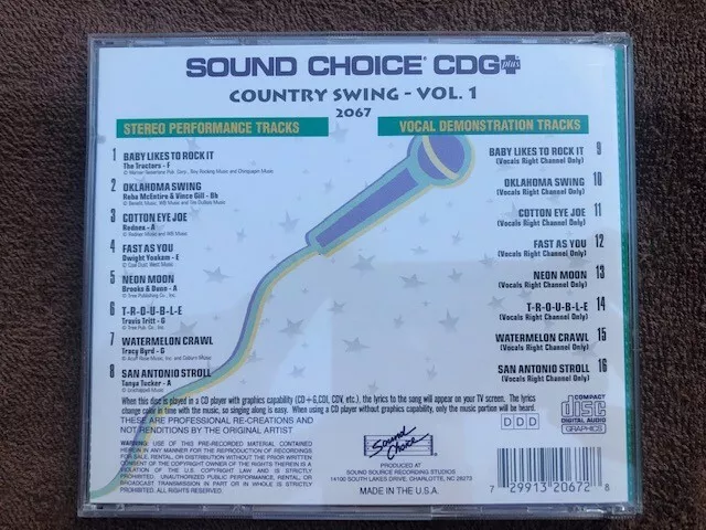 Sound Choice Karaoke Star Series CD+G SC2067 Country Swing - Vol.1 2