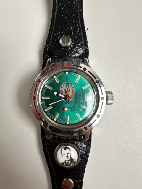Vostok Amphibia Russian Diver Watch KGB USSR Soviet Watch Green USA SELLER