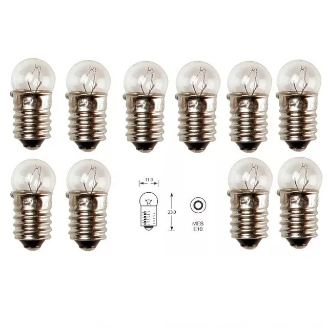 THORN 987 12V 2.2W Edison Screw Bulb - Warm White 3000K, Incandescent - 10 Pack, Classic Car & Motorbike Dashboard Gauge Light
