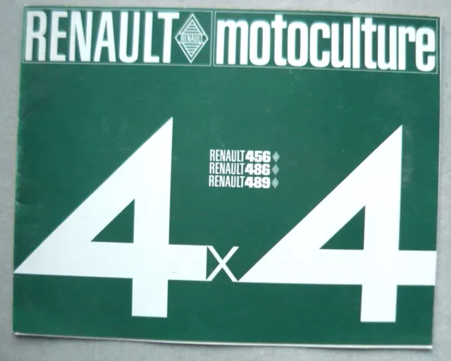 Dépliant Catalogue Brochure TRACTEUR RENAULT 4x4 456 486 489 Motoculture