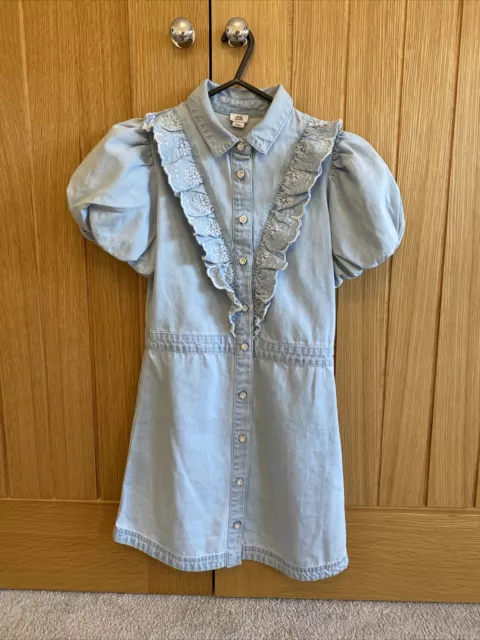 River Island Girls denim shirt dress age 11 years