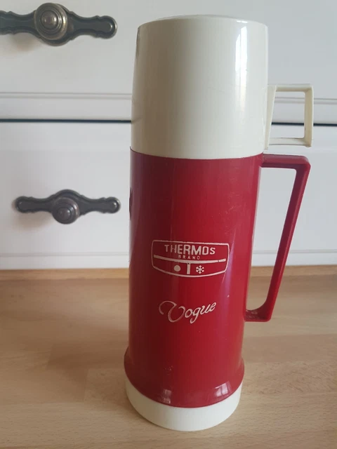 Flacone da viaggio da campeggio vintage rosso Vogue Thermos capacità 0,45 litri, retrò