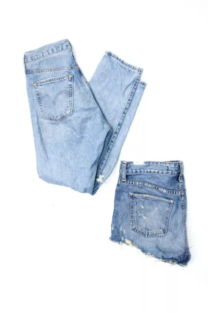 Lovers + Friends Levi's Womens Jeans Blue Ripped Mini Denim Shorts Size 28 lot 2