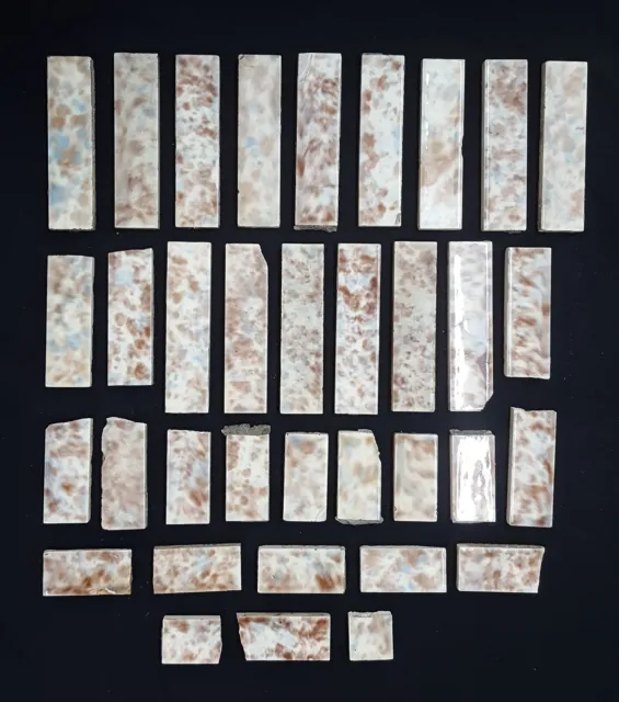 Lot of 35 Reclaimed Multi Colored Ceramic Fireplace Tiles