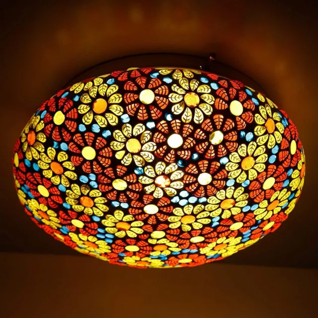 Lámpara turca montada en el techo Lámpara marroquí esférica multicolor... 2