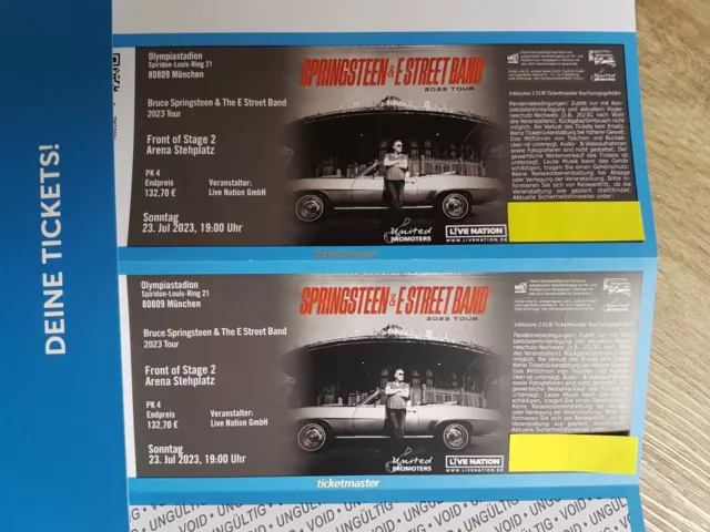 Bruce Springsteen, München 23.07.2023, 2 Tickets Front of Stage 2 (FOS 2)