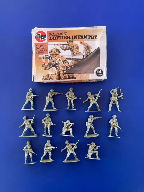 Airfix Toy Soldiers Modern British Infantry Boxed 1/32 Scale WW2   set of 14