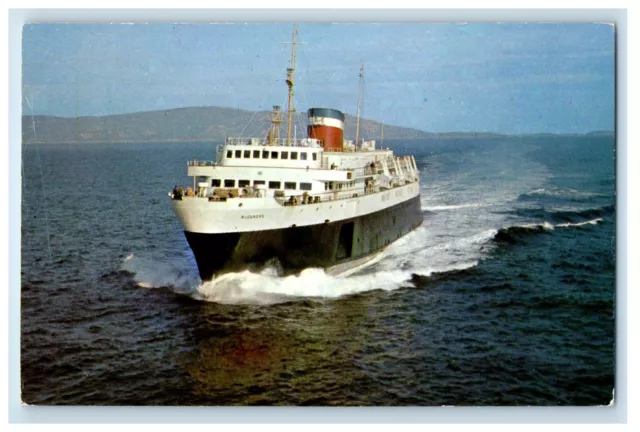 c1950's MV Bluenose Steamer Heading Scotia Leaves Frenchmans Bay ME Postcard
