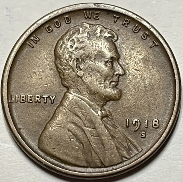 1918-S Lincoln Wheat Cent Penny Copper Coin CHOICE AU++/UNC MAKE AN OFFER #234