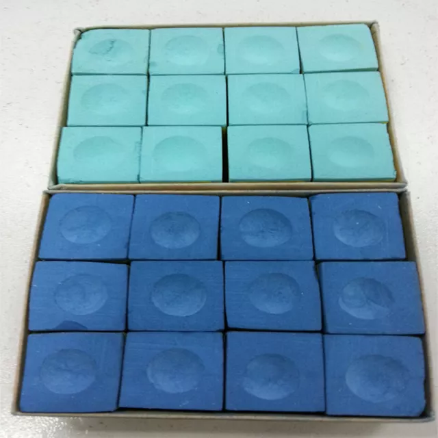 NEW One Dozen (12 pieces) BLUE Master Chalk Billiard Pool Tab ❤- #U