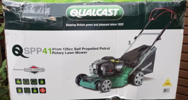 BRAND NEW QUALCAST Petrol Self Propelled Lawn Mower 41cm Cutting Blade 250.00 PicClick UK