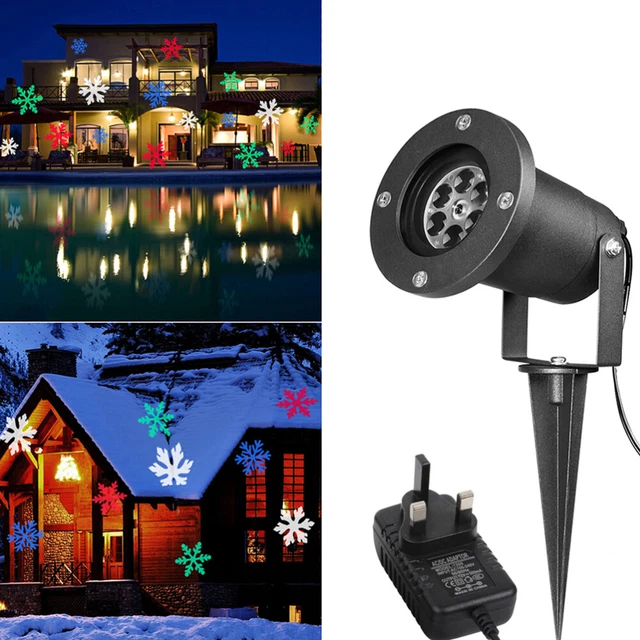 FLRYBRG Christmas Snowflake Projector Lights – Dual Head Outdoor/Indoor LED Holiday Decor With Waterproof Design