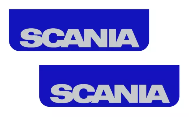 Scania Camionnette Hgv Camion Garde-Boue 18 x 60cm Lisse Bleu PVC Bavette Argent
