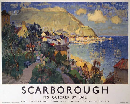 Scarborough (sea) (old rail ad.) fridge magnet (se)