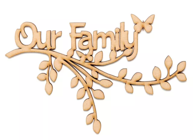 Wooden MDF Branch Shape Wall Art Family Tree Branch Our Family/Family/My Family