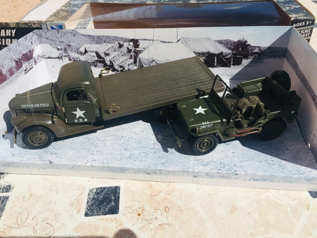 Camion Chevrolet Plateau 1941 + Jeep Willys 1941 - Miniatures HTC 1/32 - NEUFS