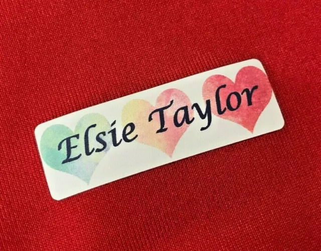 Personalised Iron On Name Labels for clothes, school name tags, stretchy