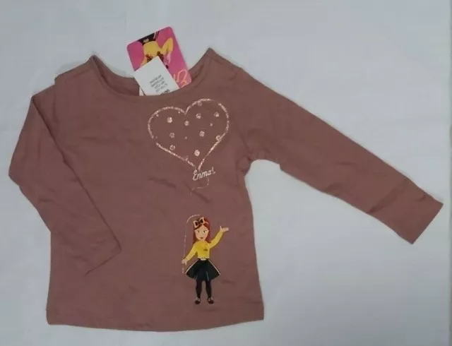 THE WIGGLES EMMA WIGGLE Licensed long sleeve t shirt top dusty pink sizes 1-5