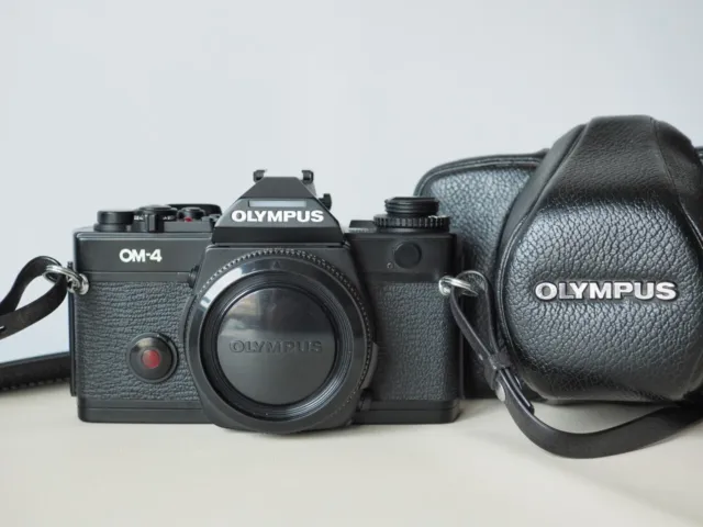 Olympus OM-4 Black SLR OM4 Body + Cap + Case + Strap + NEW LIGHT SEALS
