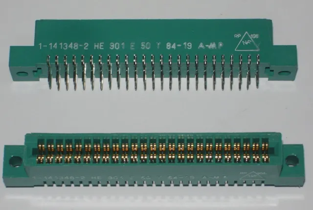AMP 1-141348-2 HE901E50 connecteur encartable 2x25 points, pas 2,54mm pour c.i.