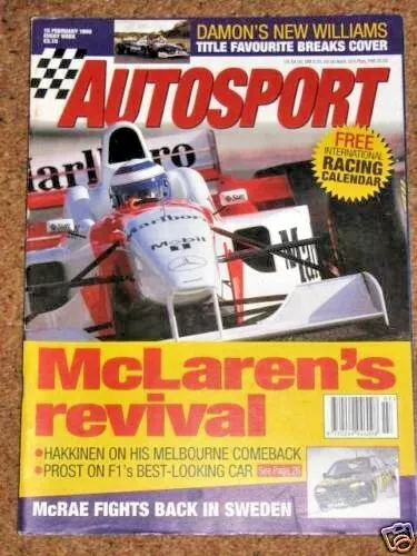 Autosport 15/2/96* SWEDISH RALLY - McLAREN MP4/11 & WILLIAMS FW18 - F3 CALENDAR