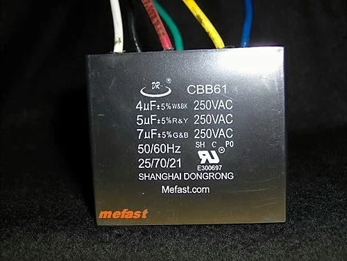 HQRP CBB61 Ceiling Fan Capacitor – 4uf+5uf+5uf 5-Wire 250V For Harbor Breeze
