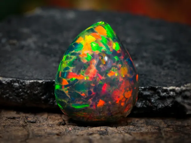 Rare Quality Black Opal Pear Shape Collector Piece- 4.60 Crt, 11x14 MM, SO119