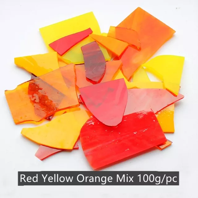 100g Colorful Mosaic Tiles Translucent Bulk Glass Stained Crafts for Drawing Art
