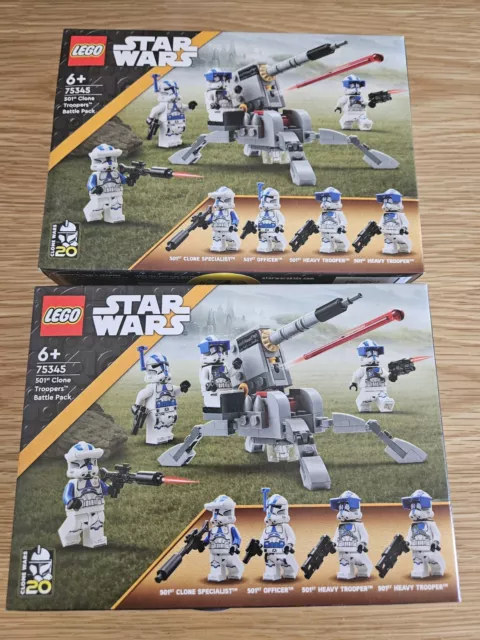 Nuevo Lego Star Wars - 2 x 501o Clon Troopers Paquetes de Batalla (75345) Correo Gratuito