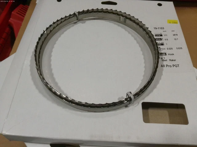 THREE!! Bandsaw Blades 111" x 1/2" x .025 x 3 Tooth Hook Carbon By  Rikon