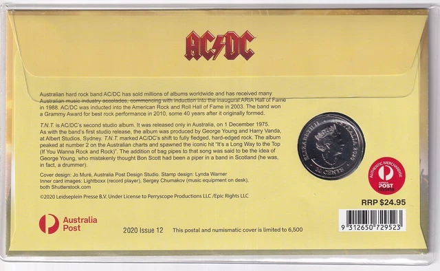 AUSTRALIA PNC COVER: 2021 20 Cent Ac/Dc Tnt Coin.. $30.00 - PicClick AU