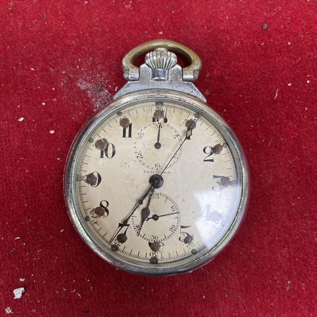 SEIKO SEIKOSHA POCKET Watch Vintage Mechanical Manual Chronograph Open
