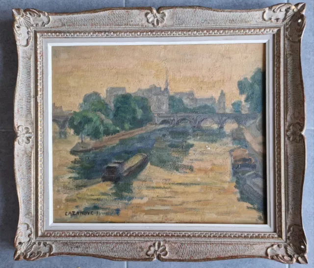 Tableau Peinture Paris Île De La Cité Tour Notre Dame