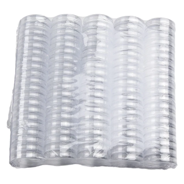 Tubes De Stockage Pièces De Monnaie 25mm - 10 Tubes Plastique Transparent Avec Éponges De Protection