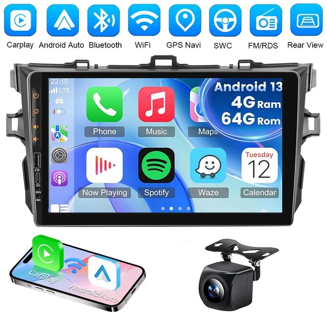 FOR TOYOTA CAMRY 2007-2011 Android 13 Apple CarPlay Car Stereo Radio GPS Navi