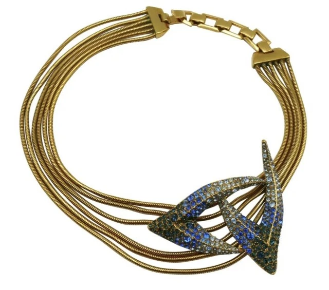 Collier Thierry Mugler Métal Doré - 66 Cm, Occasion Bon État, Bijou De Marque Français