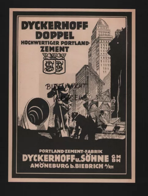 AMÖNEBURG, Werbung 1926, Portland-Zement-Fabrik Dyckerhoff & Söhne GmbH