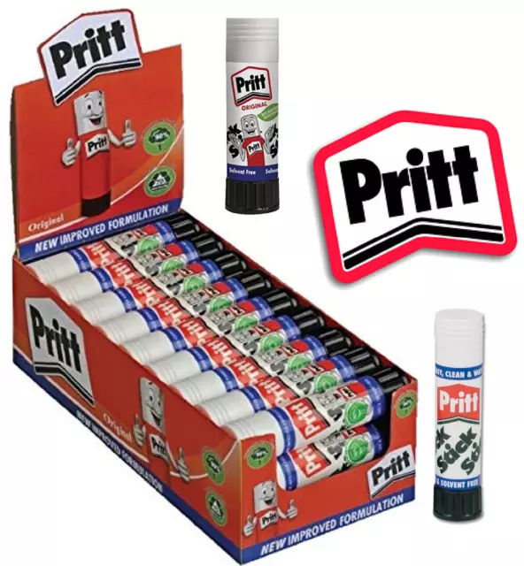 Pritt Glue Stick 11g (Small), 22g (Medium), 43g (Large), Non Toxic Sticks