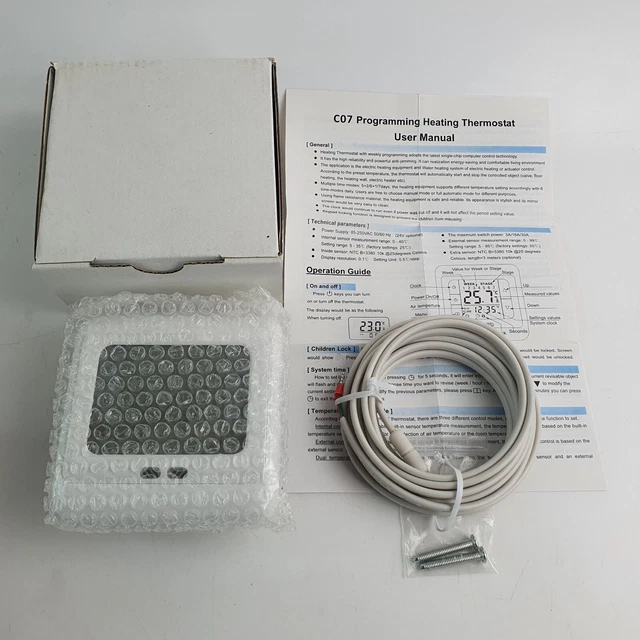 Digital LCD Touch Screen Electric Thermostat Room Underfloor Heating Controller