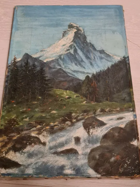 dipinto marie lang 1906 matterhorn zermatt cervino (aosta viege riffelalp visp)
