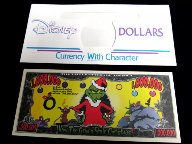 Nouveauty Million.dollars Billet « The Grinch Stole Xmas » + Enveloppe Disney Dollars